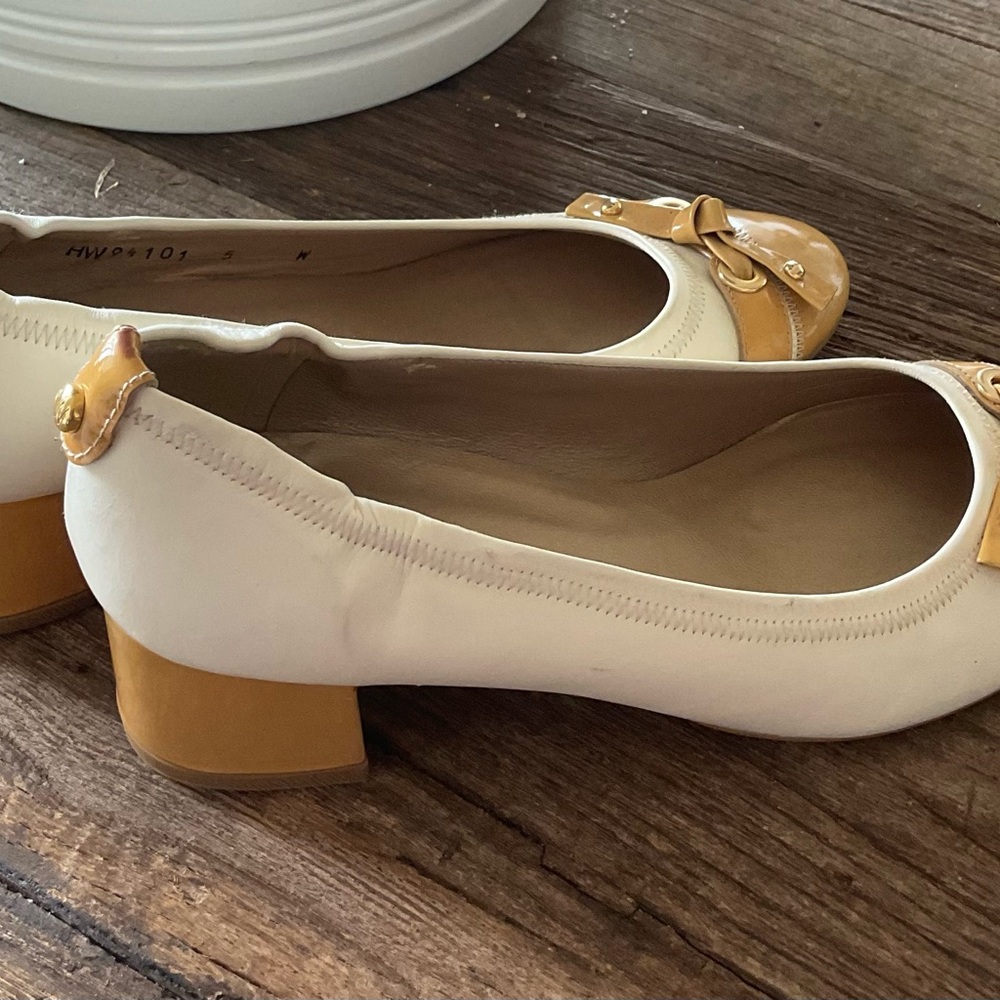 Elegant Cream and Tan Women's Shoes from Stuart Weitzman